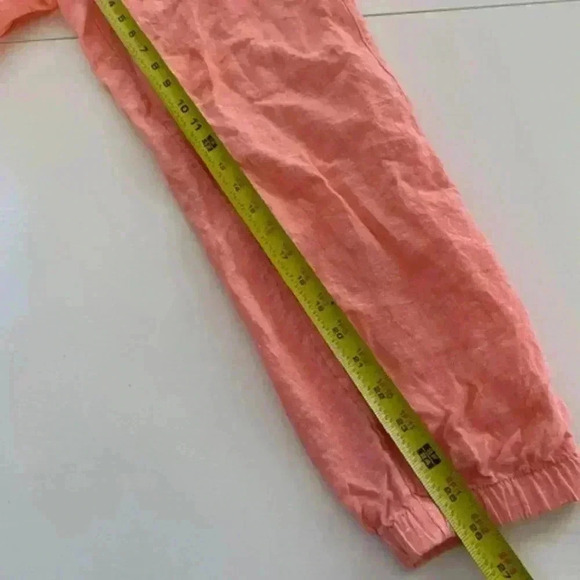 Athleta Retreat 100% Linen Sunset Glow Orange Jogger pants NWOT Size 8 - Picture 11 of 13